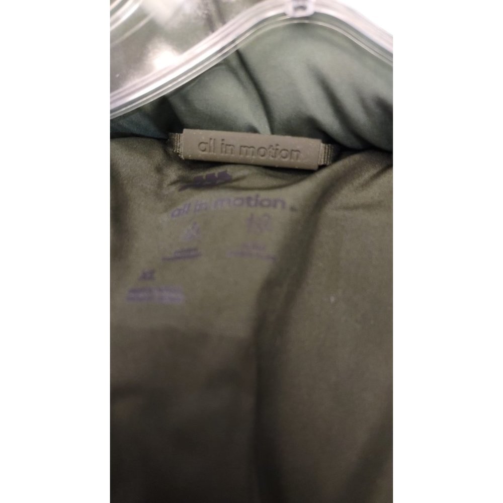 All in Motion Women’s Long Puffer Jacket w/ tuck away hoodie- olive gray - Picture 7 of 9